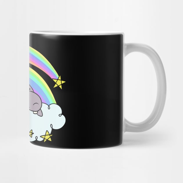 Rainbow Cloud Shooting Star Hippo by saradaboru